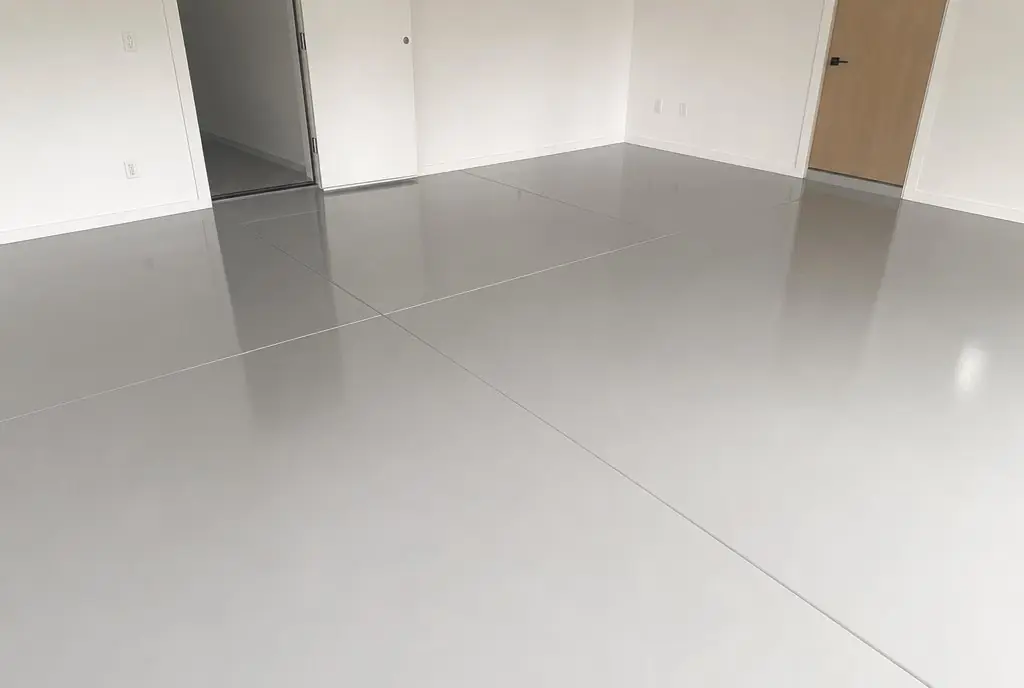 White epoxy garage floor
